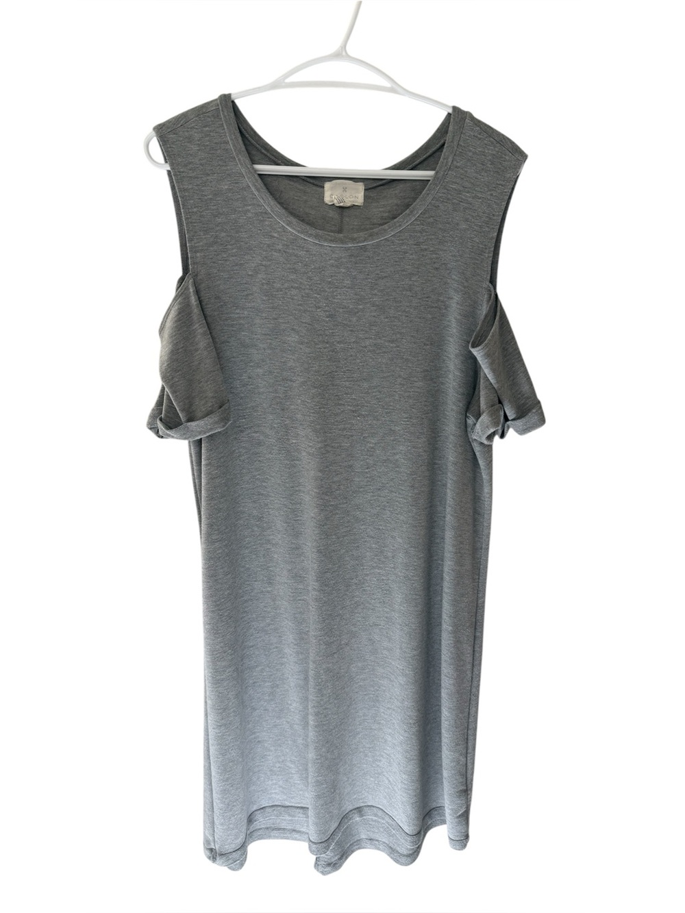 Caslon Gray Knit Tee with Crew Neck